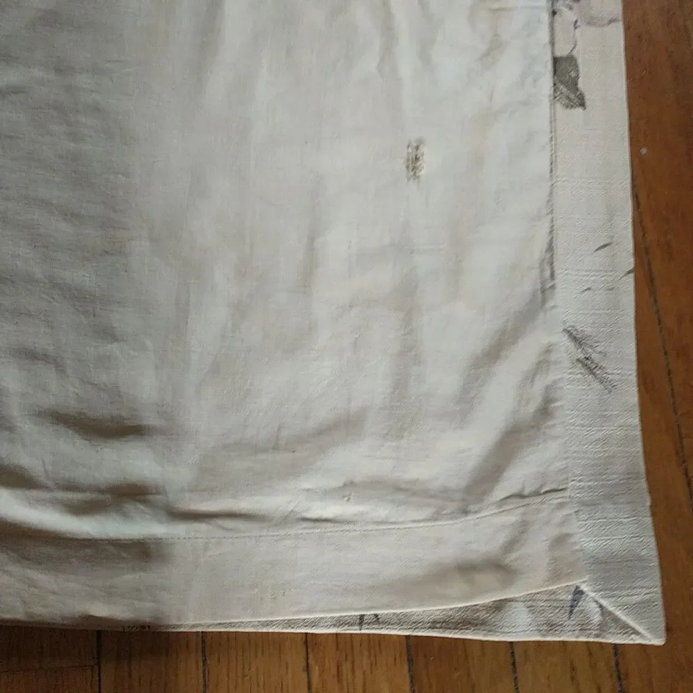 2 Vtg Imperfect Curtain Panel Yellow Pink Floral FrenchCountry Crafters Upcycle